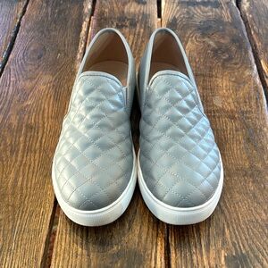 Steve Madden Light Gray Quilted Slip-Ons